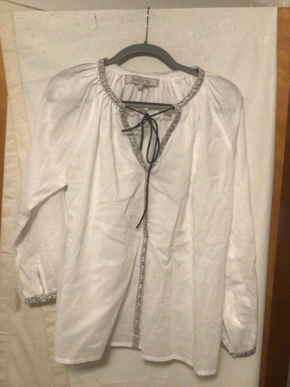 Bella Tu 100% cotton boho blouse with embroidery # casual # summer SZ  L